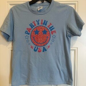 Blue Kids Shirt with Party in the USA Design